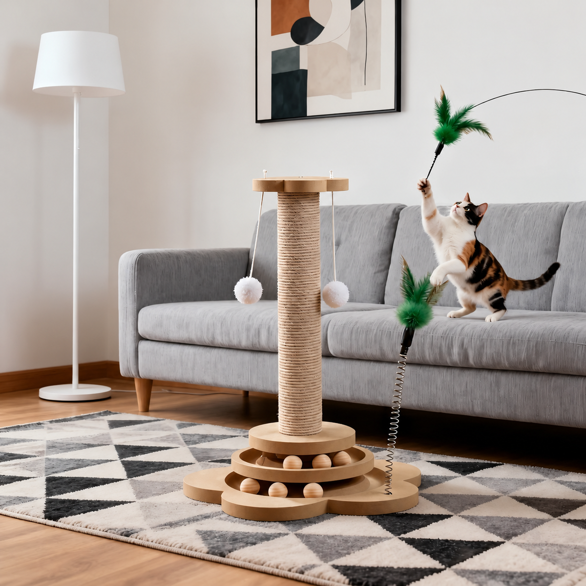 Tour de jeu en bois pour chat