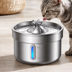 Fontaine à eau en inox pour chat et chien