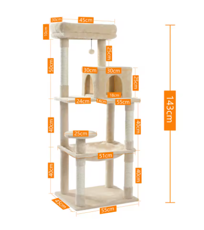 Arbre à chat 5 niveaux avec hamac