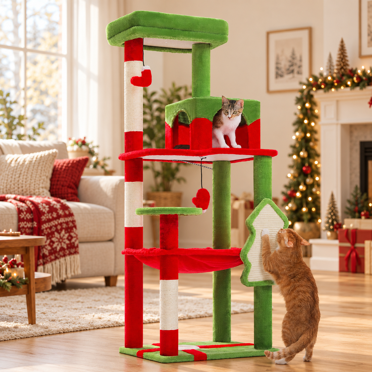 Arbre à chat 5 niveaux avec hamac