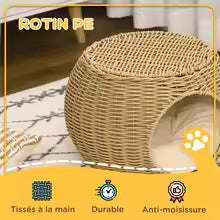Niche façon rotin pour chat