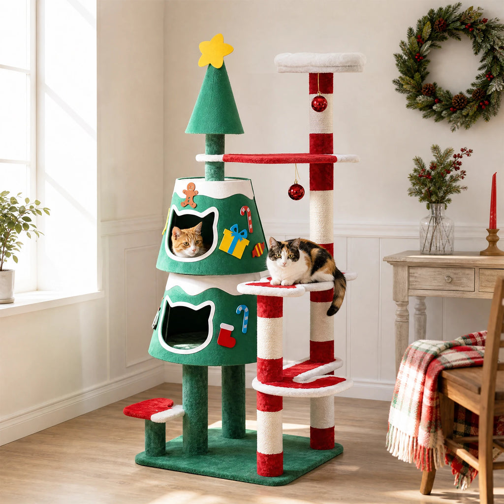Arbre à chat de Noël 144 cm