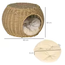 Niche façon rotin pour chat