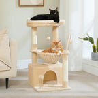 Petit arbre à chat 84 cm avec niche et hamac – vue 2