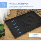 Cage pliable noire pour chien avec deux portes – vue 6