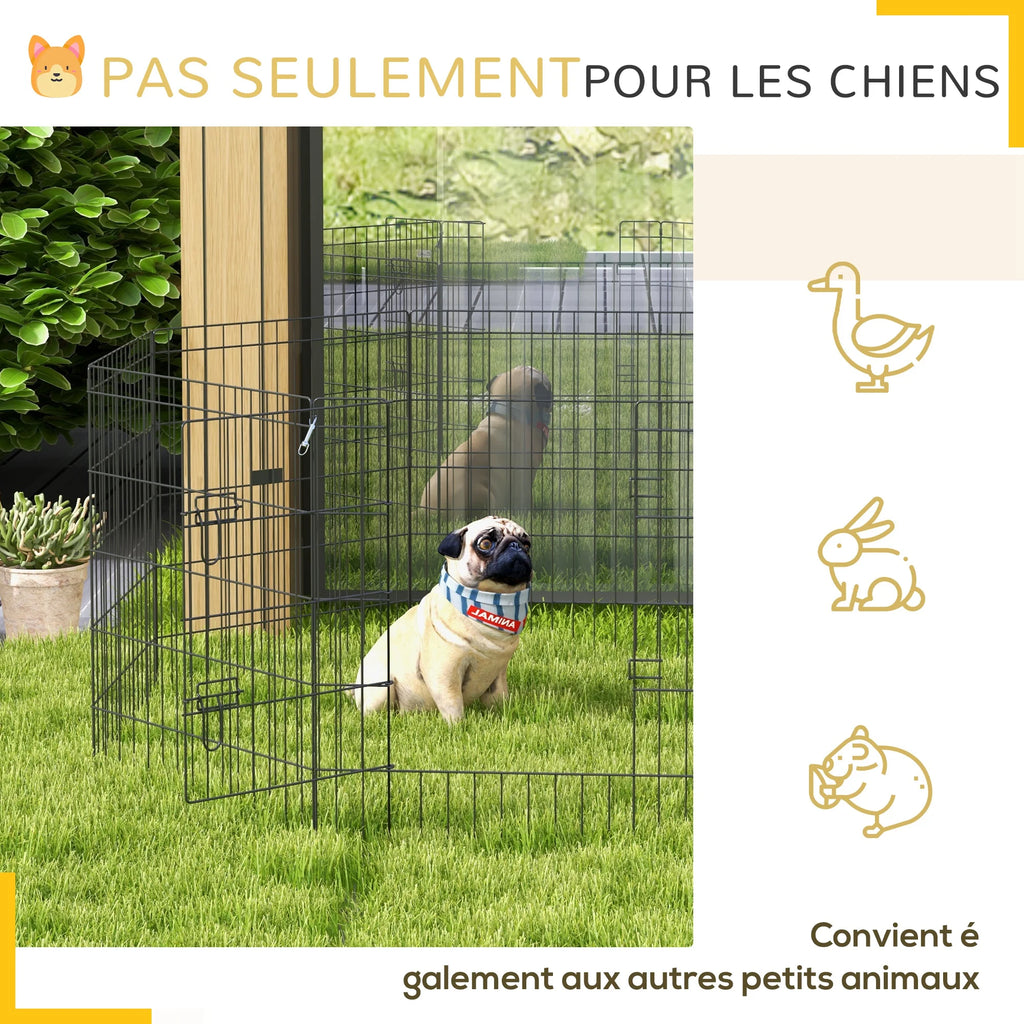 Parc pour chien 8 panneaux en acier – vue 4
