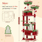 Arbre à chat de Noël, poteaux en sisal