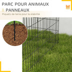 Parc pour chien 8 panneaux en acier – vue 6