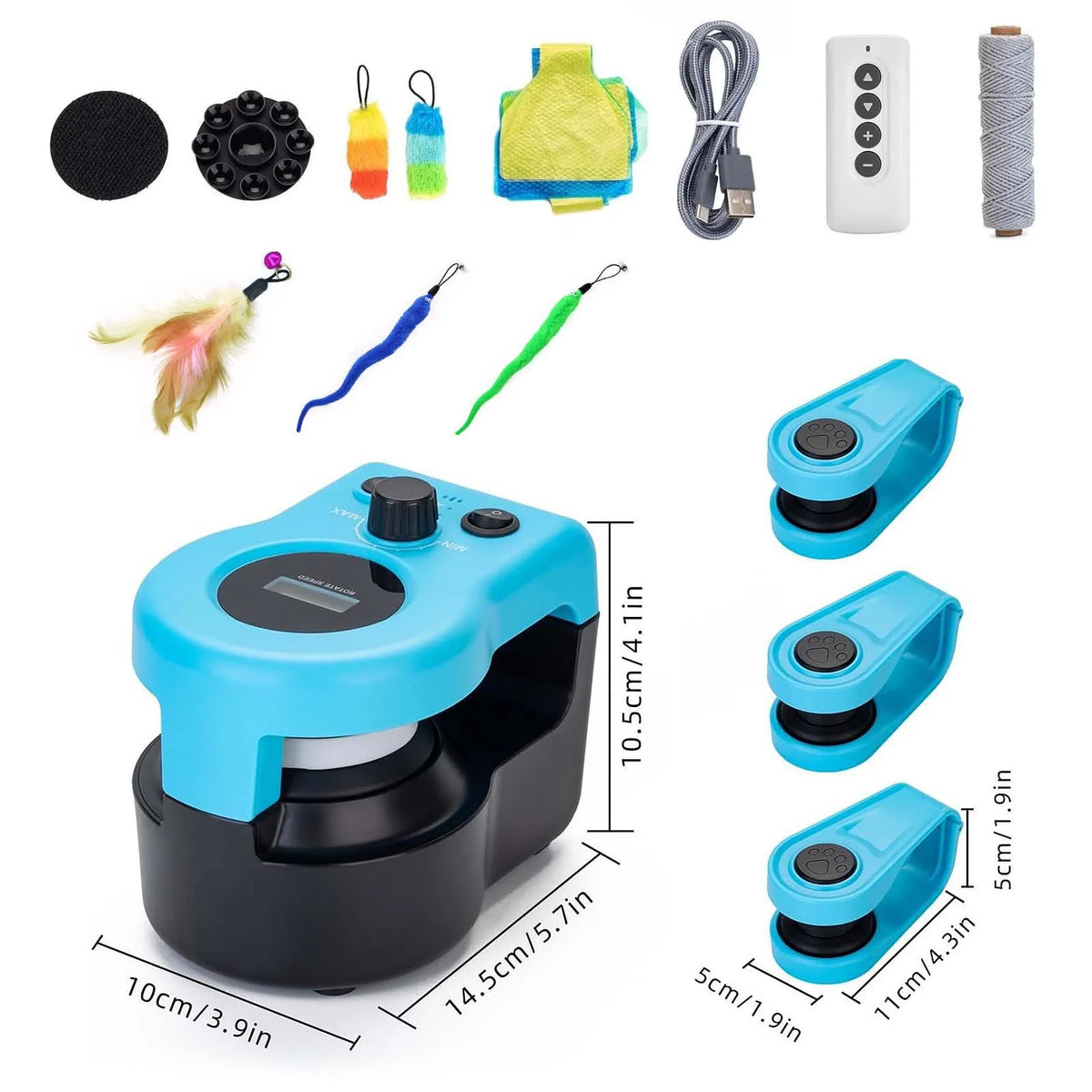 Jouet interactif automatique pour chat bleu