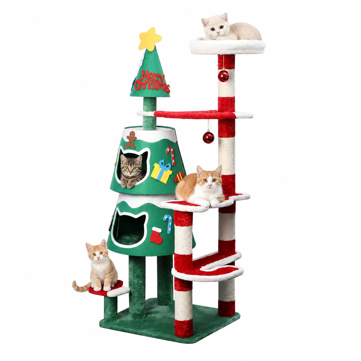 Arbre à chat de Noël 144 cm