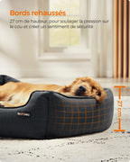 Grand lit pour chien gris foncé aspect lin – vue 2