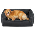 Grand lit pour chien gris foncé aspect lin