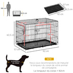 Cage pliable noire pour chien avec deux portes – vue 5