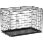 Cage pliable noire pour chien avec deux portes – vue 2