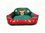 Canapé de Noël pour chien et chat, motif renne