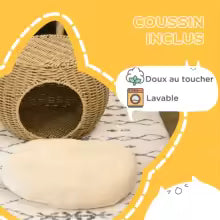 Niche façon rotin pour chat