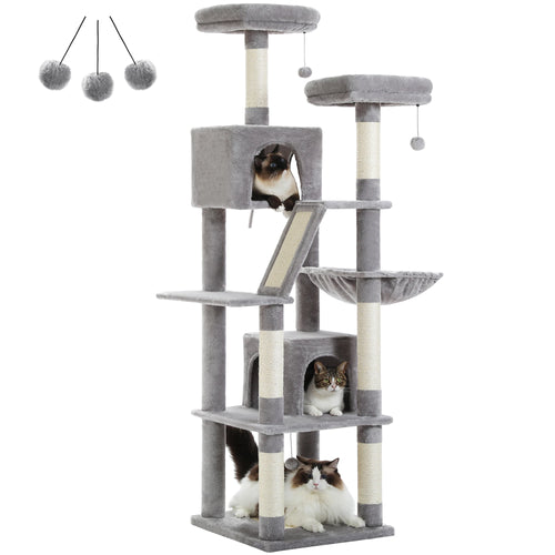 Arbre à chat 180 cm avec niches et hamac