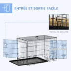Cage pliable noire pour chien avec deux portes – vue 3