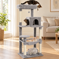 Arbre à chat 5 niveaux avec hamac dans un intérieur chaleureux