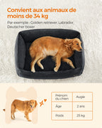 Grand lit pour chien gris foncé aspect lin – vue 6