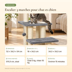 Dimensions de l'escalier 3 marches pour chat et chien