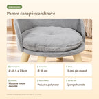 Dimensions du panier canapé scandinave