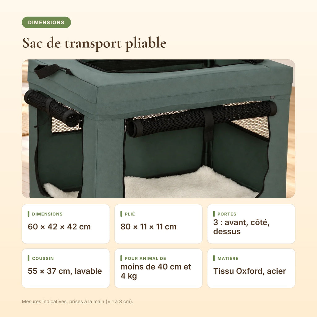 Dimensions du sac de transport pliable
